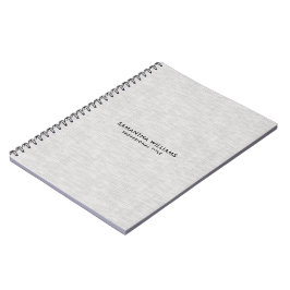 Carnet Texture de lin gris clair minimaliste