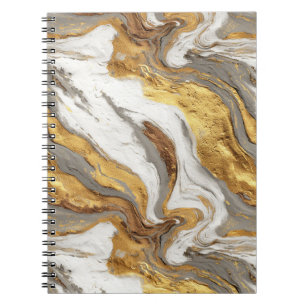 Carnet Texture de marbre gris abstrait avec or fluide