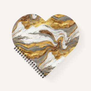 Carnet Texture de marbre gris abstrait avec or fluide