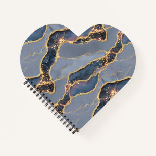 Carnet Texture de marbre gris foncé de luxe avec veines d