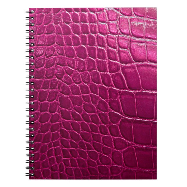 Carnet Texture de peau de crocodile rose (Devant)