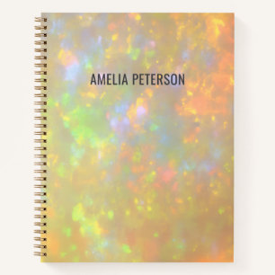 Carnet Texture de pierre d'opale élégante avec nom person