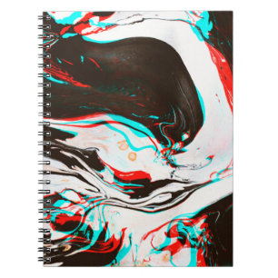 Carnet Texture déformée et brillante du surf d'encre marb