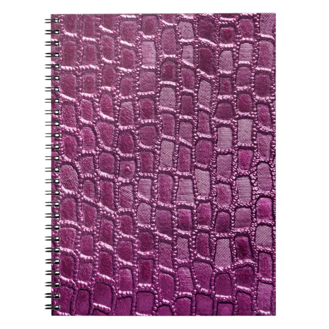 Carnet Texture en cuir violet (Devant)