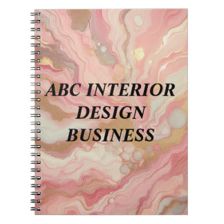 Carnet Texture et typographie en marbre rose moderne arge