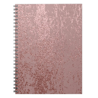 Carnet Texture or métallique, quartz rose.