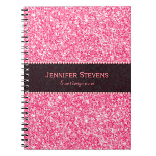 Carnet Texture Parties scintillant rose Accent noir