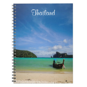 Carnet Thaïlande Travel Beach Photo avec Fishing Boat