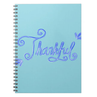 Carnet Thankful blue hand lettering