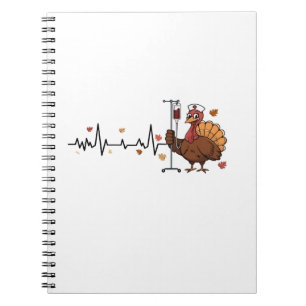 Carnet Thanksgiving Heartbeat Turkey Nurse Pulse Fall RN