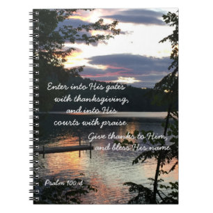 Carnet Thanksgiving Psaume 100:4 Squam Lake Sunrise Photo