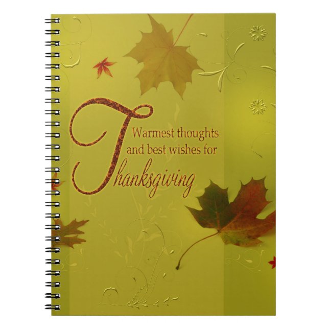 Carnet Thanksgiving veut typographie Feuilles (Devant)
