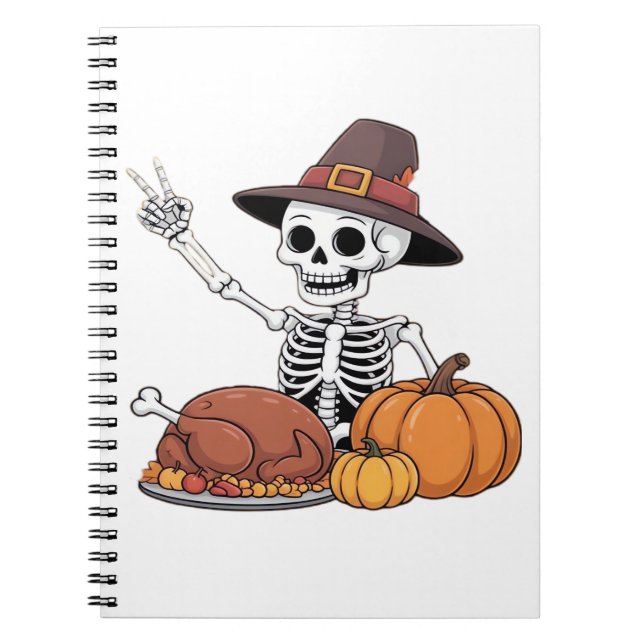 Carnet Thanksgiving X-ray Skeleton Funny Rock Hand Fall L (Devant)