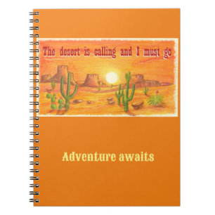 Carnet The desert is calling sunset landscape customised