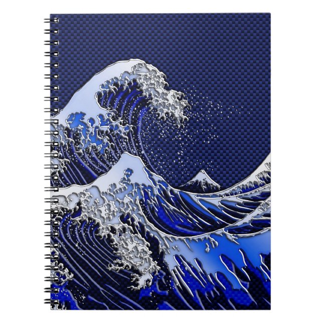 Carnet The Great Hokusai Wave Carbon Fiber (Devant)