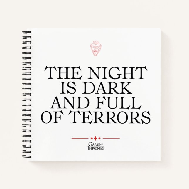Carnet The Night is Dark and Full of Terrors (Devant)