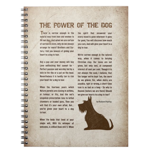 Carnet The Power of the Dog Poem - Rudyard Kipling  (Devant)