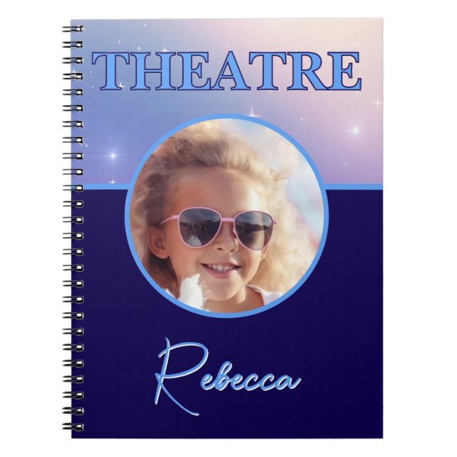 Carnet Théâtre Deep Royal Custom Photo et nom (Devant)