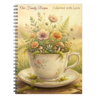 Carnet Théière Florale Vintage Cottagecore Jardin