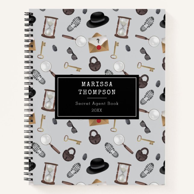 Carnet Thème de détective espion agent secret pour enfant (Devant)