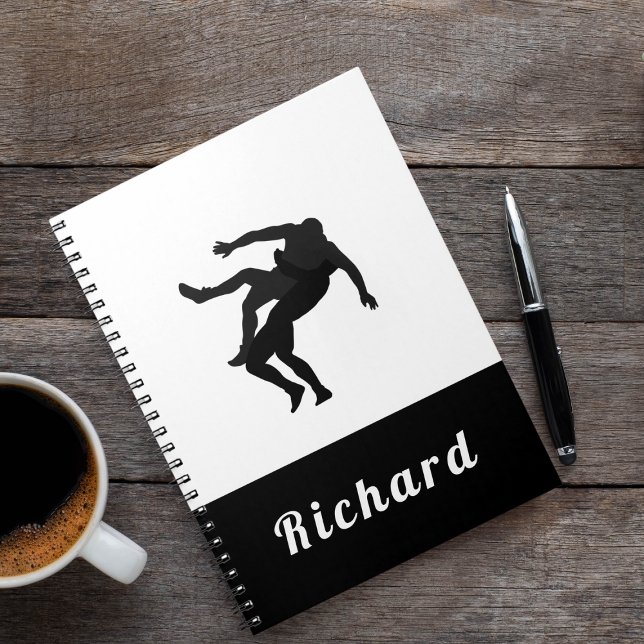 Carnet Thème de lutte noir et blanc Conception Nom du lut (Créateur téléchargé)