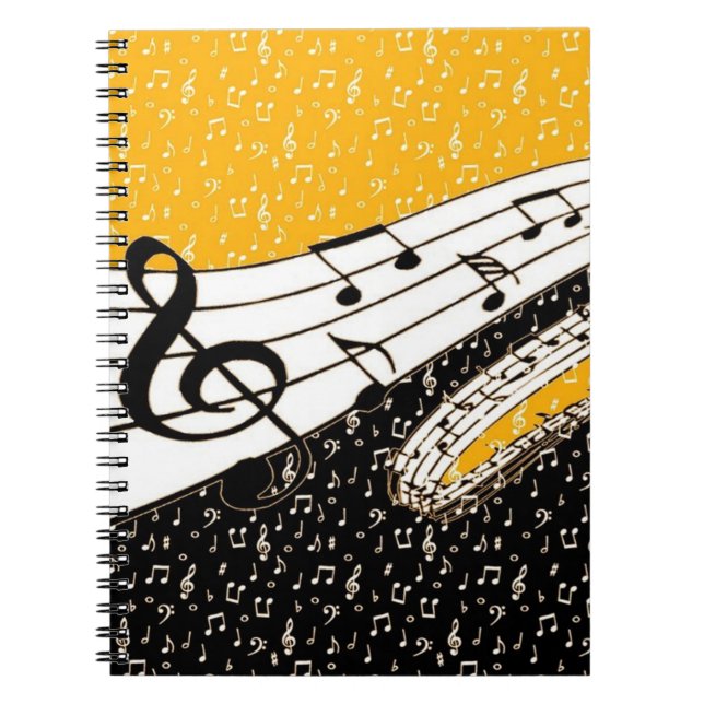 Carnet Thème de musique d'or (Devant)