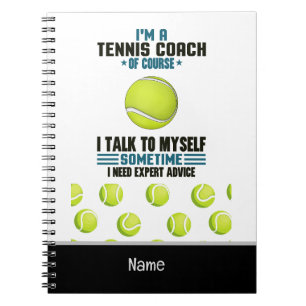 Carnet Thème de tennis pour entraîneur