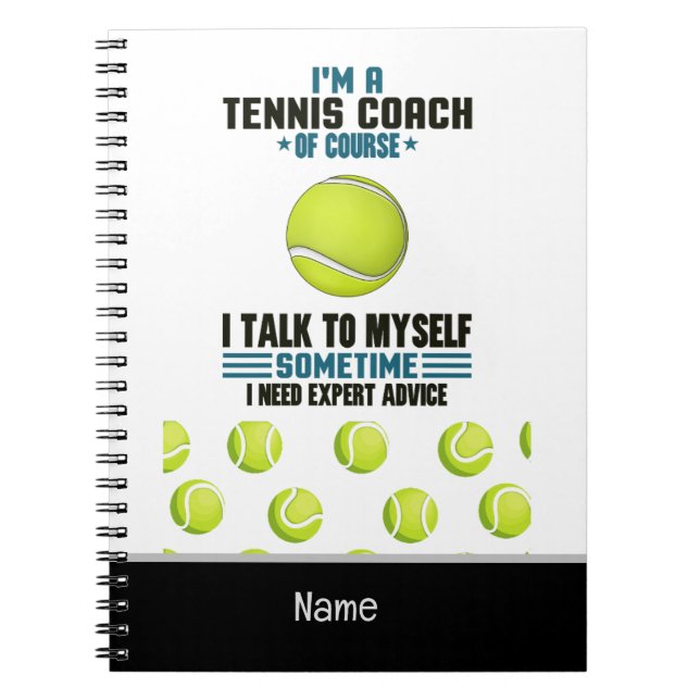 Carnet Thème de tennis pour entraîneur (Devant)