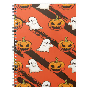 Carnet Thème d'Halloween citrouille, motif sans couture.