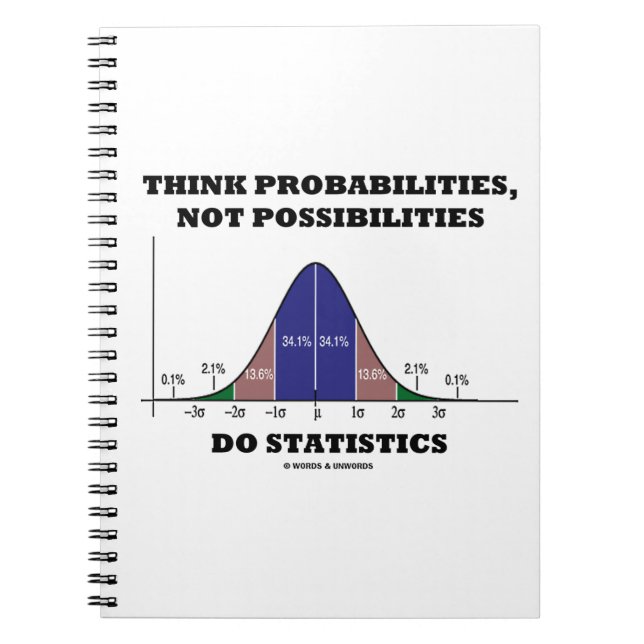 Carnet Think Probabilities Not Possibilities Statistics (Devant)