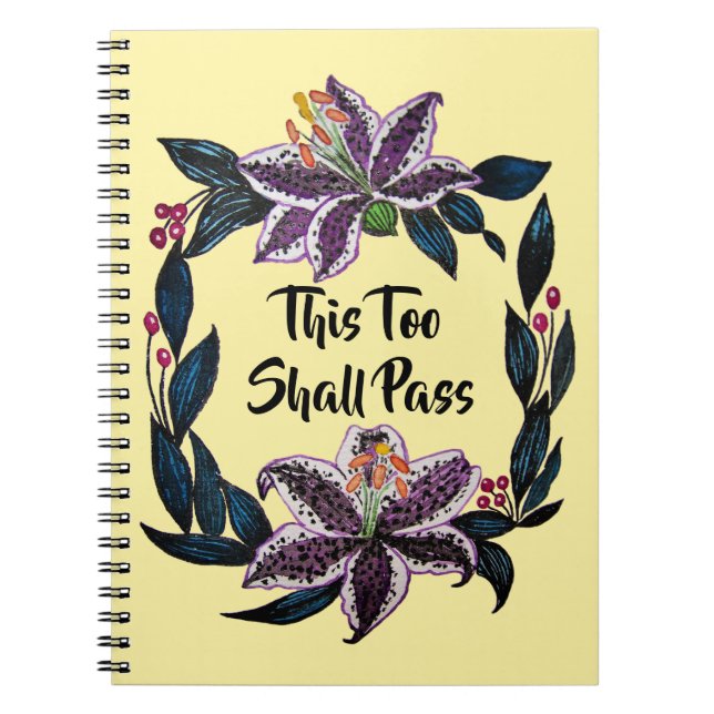 Carnet "This Too Shop Pass" Aquarelle Lily Wreath (Devant)