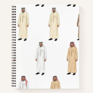 Carnet Thobe traditionnel saoudien pour hommes