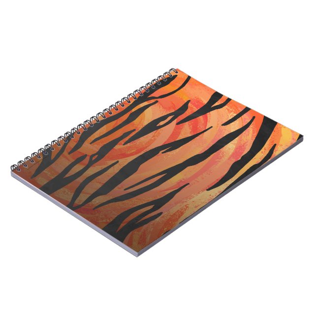 Carnet Tiger chaud orange et noir (Côté gauche)
