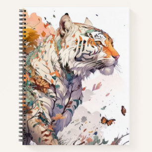 Carnet Tiger Portrait Animal Peinture Faune En Plein Air