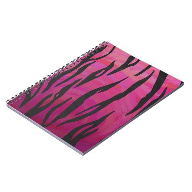 Carnet Tiger rose chaud et noir (Côté gauche)