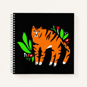 Carnet Tigre à flowers