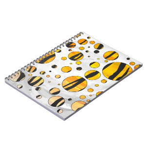 Carnet Tigre à pois Impression noir et orange