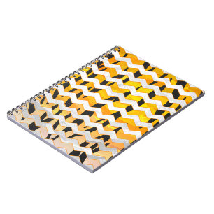 Carnet Tigre Chevron noir et orange
