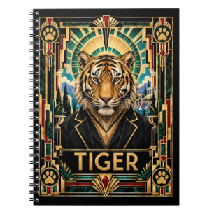 Carnet Tigre, faune Art Déco