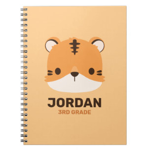 Carnet Tigre mignon avec nom personnalisé