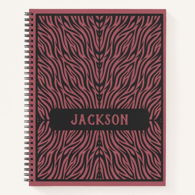Carnet Tigre Pattern Red and Gray (Devant)