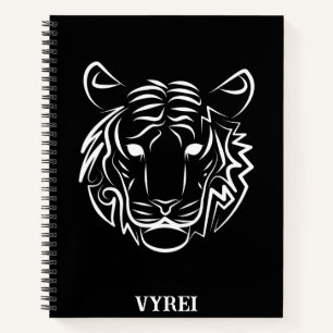 Carnet Tigre tribal noir et blanc