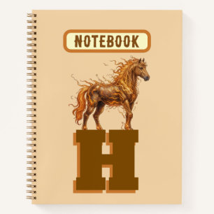 Carnet Timbre Sauvage – Art de Chevaux Majestueux en Cour