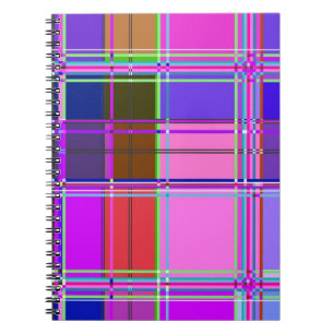 Carnet Tissu à carreaux rose motif Madras