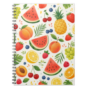 Carnet Tissu à motif de fruits d'été Pastèque tropicale