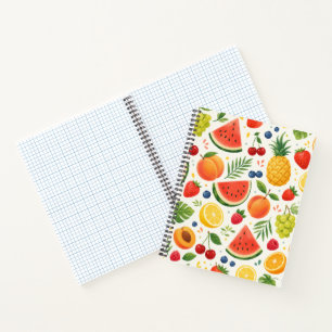 Carnet Tissu à motif de fruits d'été Pastèque tropicale
