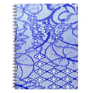Carnet Tissu dentelé en bleu. Patch dentelle Royal Blue 
