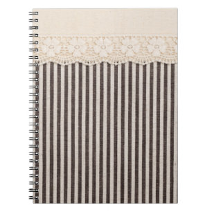Carnet Tissu dentelle texture textile, motif arrière - pl