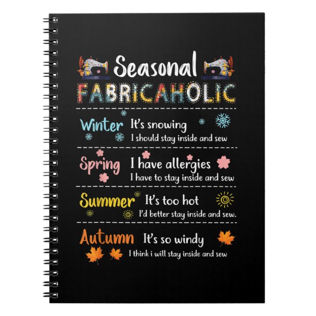 Carnet Tissu saisonnier hiver printemps été automne (Devant)