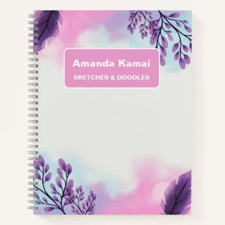 Carnet Tissu Tie-Dye Rayures Rose Pastel Croquis d'Art de